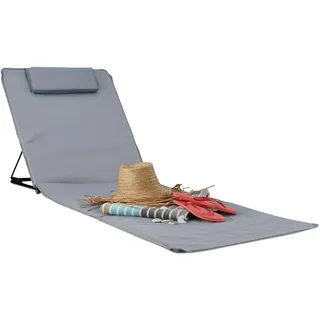 Relaxdays Sonnenliege 195 x 60 x 63 cm Grau