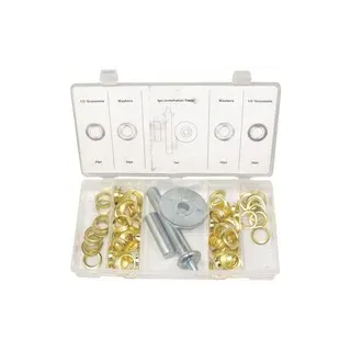 Ösen-Installations-Set Ösen 1/2" + Unterlegscheiben + Einschlagwerkzeug 103-tlg.