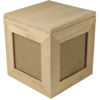 Rayher 62266000 Holz- Fotowürfel FSC Mix Credit, 12x12x12,9cm
