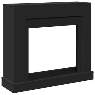 vidaXL Kaminumrandung Schwarz 100x30x87,5 cm Holzwerkstoff