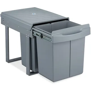 Relaxdays Einbaumülleimer 20 l Grau
