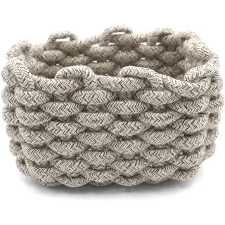 Icegrey Aufbewahrungskorb Baumwolle Strickkorb Dekorative NatüRliche Rechteck Wasserdichter Aufbewahrungsboxen Organisatoren für Babyzimmer, Schlafzimmer, Wohnzimmer, Grau 2, Small