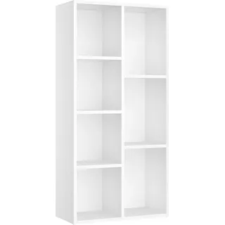 VASAGLE Bücherregal 7 Fächer 80 x 30 x 120 cm Weiß