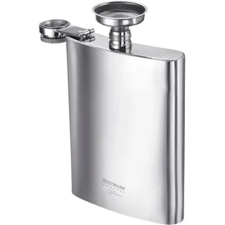 Westmark "Delan", silber (silberfarben), Edelstahl, Trinkflaschen, Edelstahl, mit Trichter, 236 ml