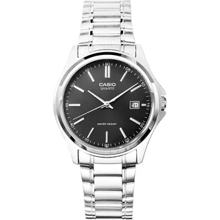 Casio Uhr Herrenuhr Edelstahl MTP-1183PA-1AEG - Silber, Schwarz
