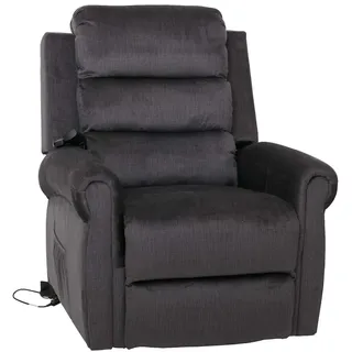 Mendler Fernsehsessel HWC-K63 Chenille 86 x 138 x 86 cm Grau mit Liegefunktion/Massagefunktion