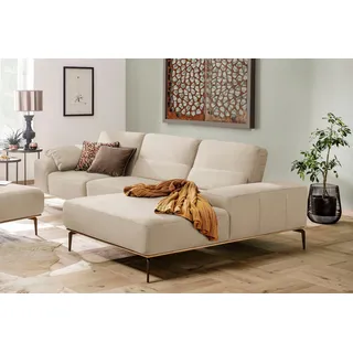 W.Schillig Ecksofa "run, Designsofa mit tollem Sitzkomfort, bequem, L-Form" mit Holzsockel, Füße in Bronze pulverbeschichtet, Breite 319 cm, elfenbein z73
