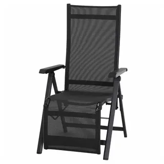 Siena Garden Tesoro Klappsessel 59,5 x 72 x 111 cm matt anthrazit/silber-schwarz 1 St.