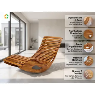 Ergonomische Schwungliege aus Akazienholz
