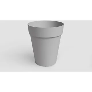 Artevasi Capri-Topf High, Hoher runder Kunststofftopf, 56cm, Farbe: Hellgrau