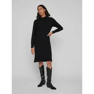Vila Strickkleid "VIRIL CREW NECK L/S MIDI DRESS - NOOS", schwarz