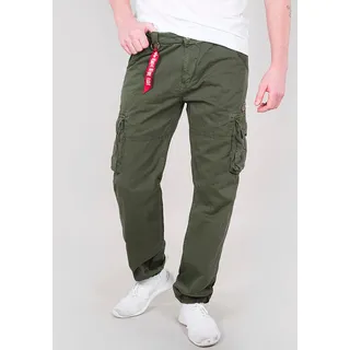 Alpha Industries Jet Pant«, mit seitlichen Cargotaschen und Kordelzug am Beinabschluss, grün (schwarz olive), Größe 31