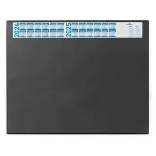 Durable Schreibtischunterlage schwarz (mit transparenter Auflage und Kalender, 650 x 520 mm) 1 Stück, 720401