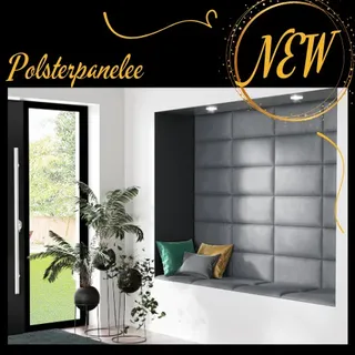 Polsterpaneele 10 Stk. Wandpaneele 50x60cm Grau Samt Velour Bettkopfteil Wandkissen - Grau