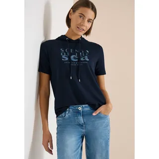 Cecil Kapuzenshirt mit Schriftzug, universal blau