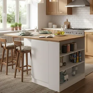 Dmora Unterschrank Kücheninsel Osvaldo 160 x 90 x 90 cm Weiß