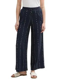 Tom Tailor Loose Fit Palazzo Hosen - Navy Dot Print - 44 - 30