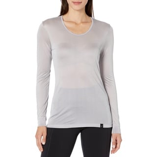 Terramar Damen-Oberteil, Unterbekleidung, Langarm, Thermasilk Pointelle, U-Ausschnitt, Grau, Größe XS