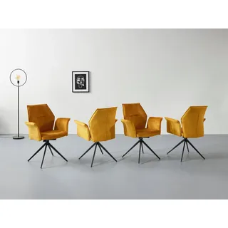 Hela Esszimmersessel SUSANNE gold Vintage schwarz Webstoff Microfaser Metall B/H/T: 65x92x64 cm - gold, schwarz