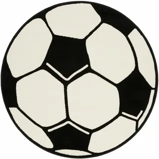HANSE HOME Fußball Rund Spielteppich – Kinderteppich rutschfest Kurzflor, Fussball, Kinderzimmer, Spiel,