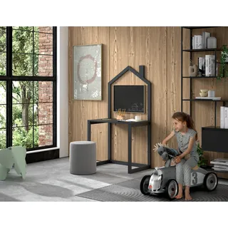 Vipack Kinderschreibtisch Dallas 100 x 150,6 x 50 cm Kiefer massiv anthrazit lackiert schwarz