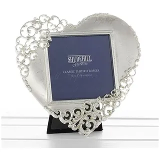 Shudehill Herz-Bilderrahmen, Spitzen-Muster, silberfarben