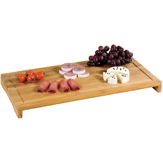 KESPER® Schneide- und Abdeckplatte aus 100% FSC® zertifiziertem Bambus, vier rutschfeste Elastikfüße, beige