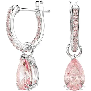 Swarovski Attract Drop-Ohrhänger, Rosane, Rhodinierte Ohrringe mit Strahlenden Swarovski Kristallen im Tropfenschliff