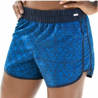 Badeshorts VENICE BEACH, Damen, Gr. 34, N-Gr, blau (marine, blau), Microfaser, Polyester, gemustert, Badehosen Badeshorts, mit dezentem Druck