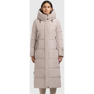 Steppmantel KHUJO "SOULANI5 MATT", Damen, Gr. M (38), beige (dusty beige), Steppware, Obermaterial: 100% Polyester. Futter: 100% Nylon. Wattierung: 100% Polyester, unifarben, wadenlang, elastischer Bund, Mäntel Steppmantel, Steppware, wadenlanger Schnitt