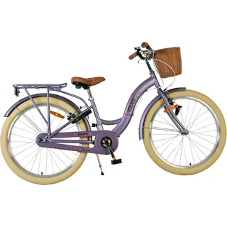Volare Blossom Kinderfahrrad - Mädchen - 24 Zoll - Lila - Zwei Handbremsen - Rosa