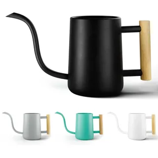 HB Design Gießkanne für den Innenbereich, mit langem Auslauf, 1000 ml, Schwarz, für Pflanzen, niedliche kleine Pflanze, Zimmerpflanze