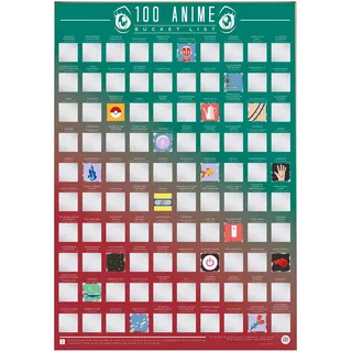 Gift Republic 100 Anime Classic Bucket List Rubbel-Film-Wandkunst-Poster, mehrfarbig, 61 x 40,6 cm