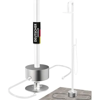 Edelstahl Rosette rund AISI 304 V2A für oberirdische Montage der "LAWA" Aussendusche I Gartendusche I Warmwasserdusche I Kaltwasserdusche - Silber