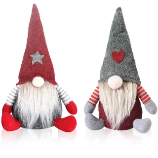 JAADU Weihnachten Deko Wichtel, 2 Stück weihnachtswichtel, Skandinavischer Zwerg Weihnachten Deko, für Weihnachten, Kamine, Büro, Weihnachtsparty Dekoration