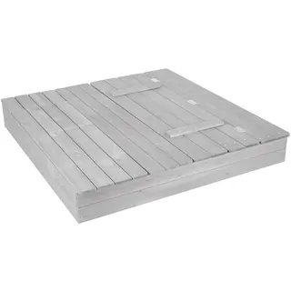 roba Sandkasten Outdoor+ mit Abdeckung und aufklappbarer Sitzbank grau