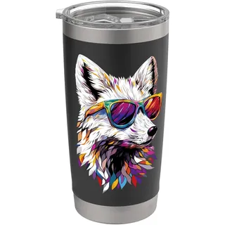 Polarfuchs Weißer Fuchs Schneefuchs Eisfuchs Polarfuchs Doppelwandiger Edelstahl-Thermobecher