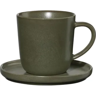 ASA Selection coppa nori Espressotasse mit Unterer, Espresso Tasse, Kaffeetasse, Untertasse, Porzellan, Grün, 80 ml, 19011192 - Grün