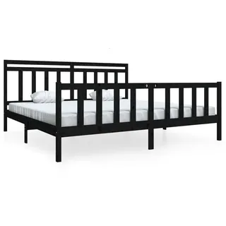 vidaXL Massivholzbett Schwarz 200x200 cm - Schwarz