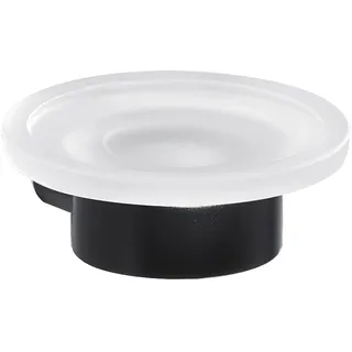 Gedy G-Kuala Lumpur Seifenschale, Farbe Schwarz, Komponenten aus Chrom, Messing und Glas, 2 Jahre Garantie, Maße 4 x 11 x 11,2 cm und Gewicht 0,368 kg, Design R&S, Unica