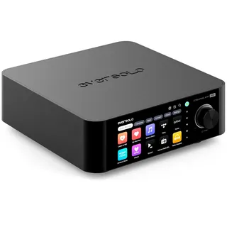 EVERSOLO Play All-in-One Musik-Streamer mit Verstärker | 5,5-Zoll-Touchscreen, unterstützt Multi Room & Room Correction, Stream Tidal, Qobuz, Amazon Music & More | Schwarz (Standard Edition)
