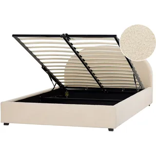 Beliani Bett mit Bettkasten Beige 140x200 cm