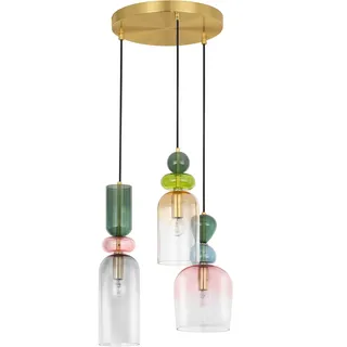 Nova Luce MURANO Pendelleuchte E14 3-fach Gold, Mehrfarbig