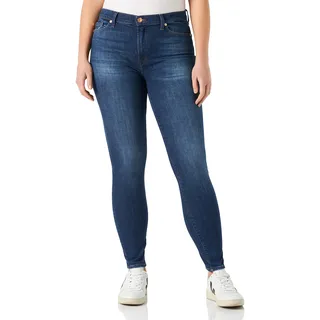 7 For All Mankind Damen Hw Skinny Slim Illusion Jeans, Dark Blue, 26 EU