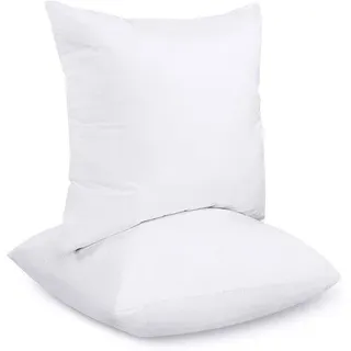 Unyqoos® Kissenfüllungen 2er-Set 50 x 50 cm – weiche, siliconisierte Faser, komprimiert & vakuumverpackt für Sofa & Schlafzimmer - Weiß