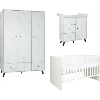 Arthur Berndt »Babyzimmer Set »Lavea« 3-teilig« Set, Babymöbel-Set »Lavea«: Kleiderschrank, Kinderbett und Wickelkommode, weiß