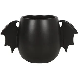 Something Different Abgerundete Tasse mit Fledermausflügel-Motiv, 500 ml, mit Fledermausflügel-Griff, Kaffeetasse, Teetasse