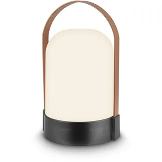 BRILONER - LED Tischlampe kabellos IP44 mit Touch, dimmbar in Stufen, warmweißes Licht, Akku Tischleuchte, Nachttischlampe, LED Lampe, Camping, Outdoor, 14,5 x 13,5 x 24 cm, Anthrazit-Coffee