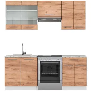 Vicco Küchenzeile Fame-Line 200 cm Eiche/Weiß