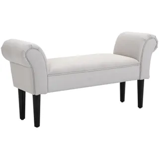 Homcom Sitzbank für Schlafzimmer Flurbank Polsterbank MDF Schaumstoff Grauweiß , Kunststoff , 36x51x102 cm , Wohnzimmer, Sessel, Hocker & Hockerbänke, Sitzhocker